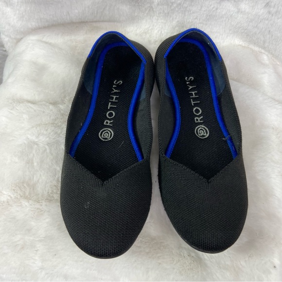 Rothys The Flat Birdseye Round Toe Shoes Black Womens Size 8 - Picture 5 of 6